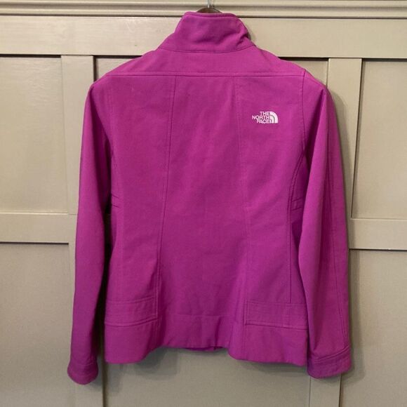THE North Face Full Zip Soft Shell Jacket Wind Resistant Magenta Size Small - Picture 5 of 9